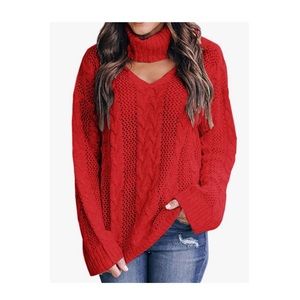 Women’s Chocker Cable Knit Sweater